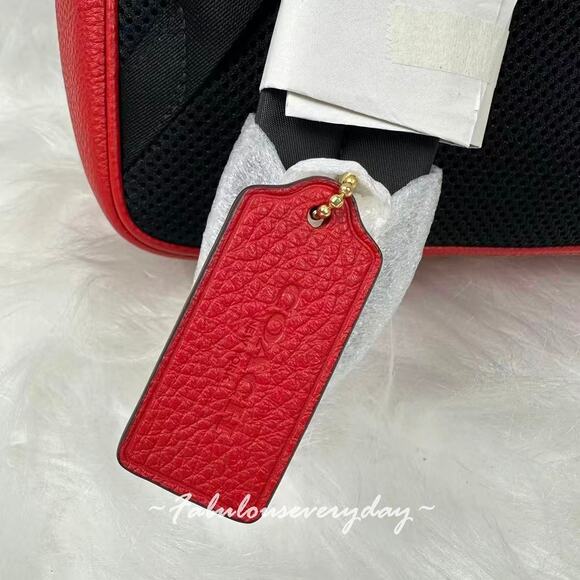 Coach Court Backpack In Signature Canvas CZ176 Denim/Bold Red NWT - Picture 6 of 9